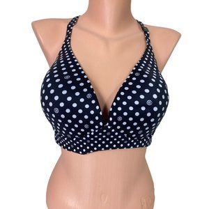 Victoria's Secret Lightly Lined Plunge Bra Sz 38D Black White Polka Dot New